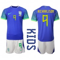 Brasil Richarlison #9 Bortedraktsett Barn VM 2022 Kortermet (+ Korte bukser)